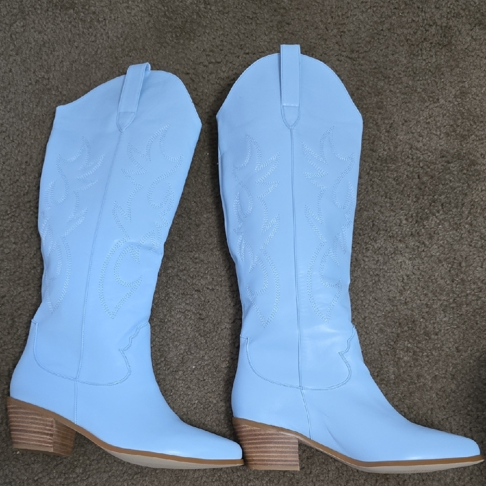 Women's Blue Western Boots - Picture 3 of 7